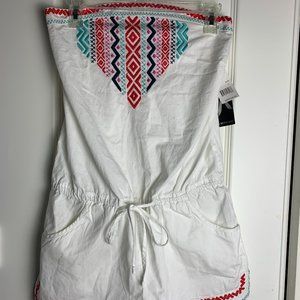 Strapless White Summer Romper.